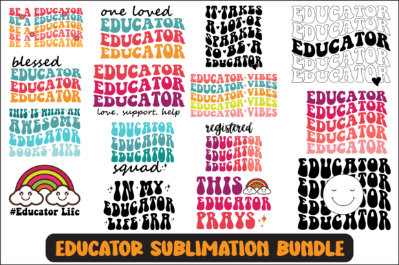 Educator SVG Sublimation Design Bundle: Graphics for Crafts & Local Branding