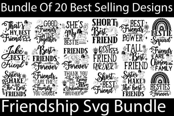 Friendship Bundle: Funny Friend Quotes Graphics for Crafts