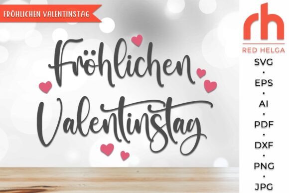 Fröhlichen Valentinstag SVG & DXF Graphics for Crafts