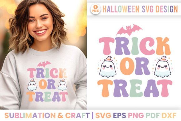 Halloween Sublimation Trick or Treat SVG: Graphics for Crafts & Content