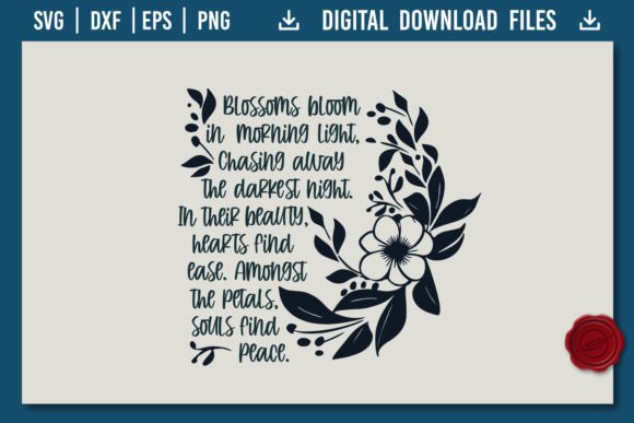Inspiring Quote Blossom Poem SVG