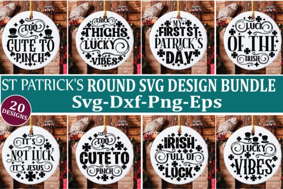 St Patrick’s Round Sign SVG Bundle: Graphics for Crafts & Branding