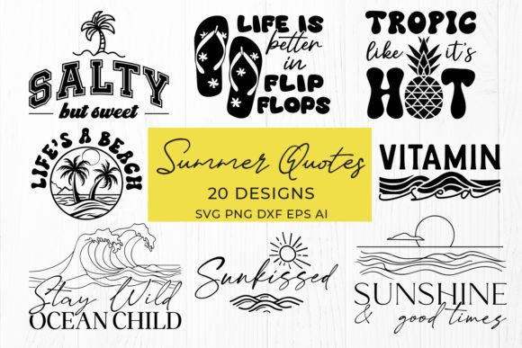 Summer Quotes SVG Bundle, Beachy Designs