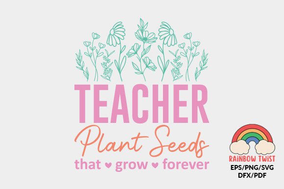 Teacher Quote Flower Retro SVG: Graphics for Crafts Projects